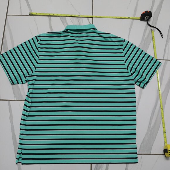Pro Tour airplay Green Black White striped Golf Polo Shirt Mens XL - Picture 2 of 3